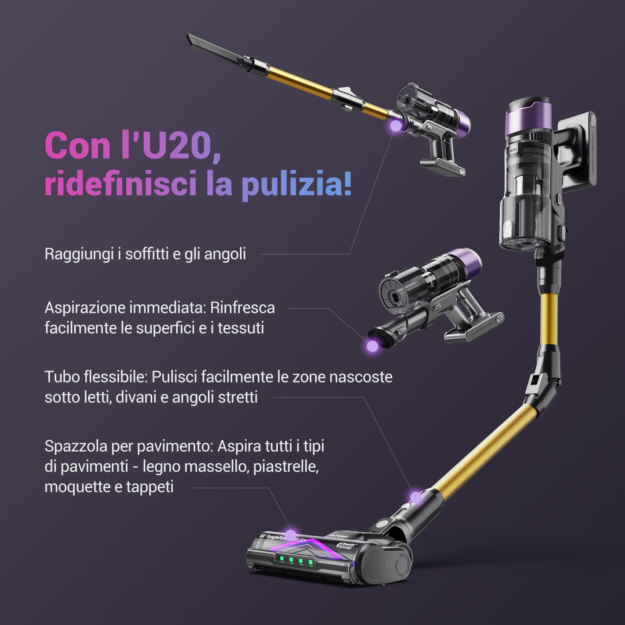 Ultenic U20 Aspirapolvere Senza Fili