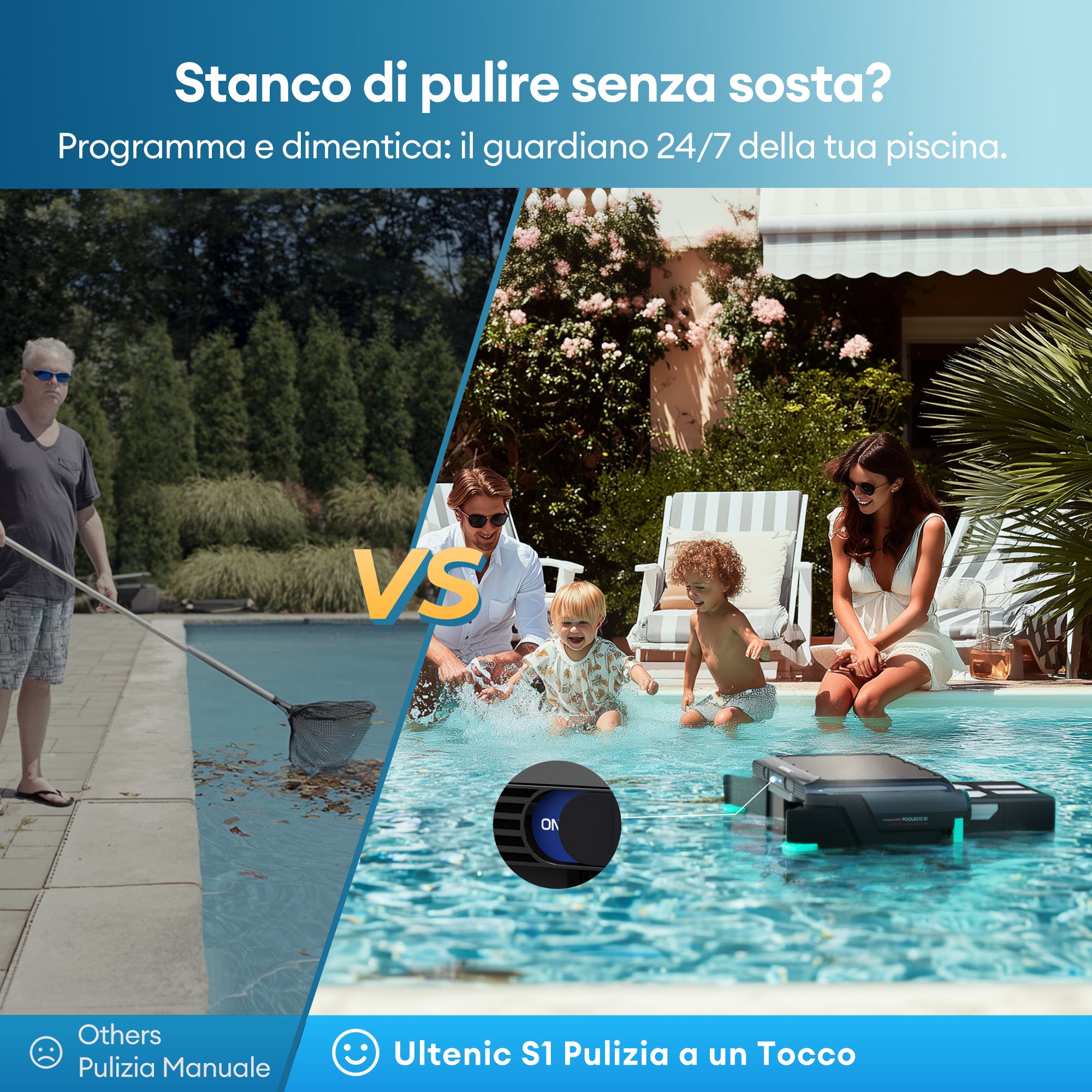 Ultenic Pooleco S1 Skimmer per piscina robotico solare