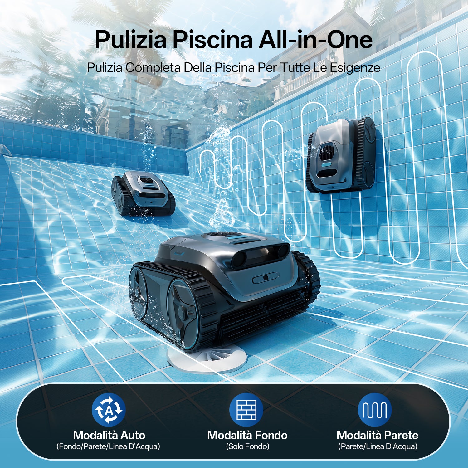Ultenic Pooleco 30 Pulitore Robotico per Piscina Senza Fili