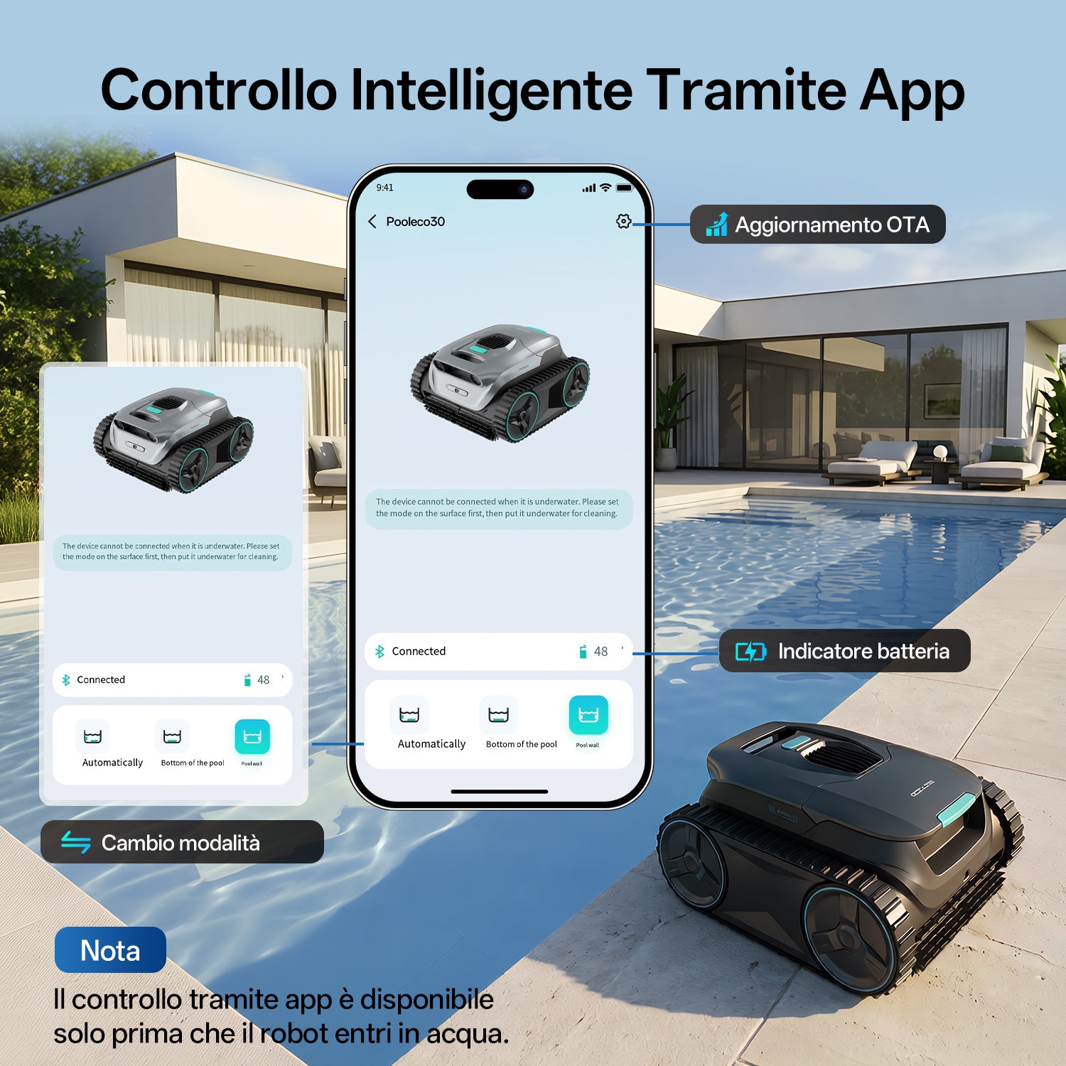 Ultenic Pooleco 30 Pulitore Robotico per Piscina Senza Fili