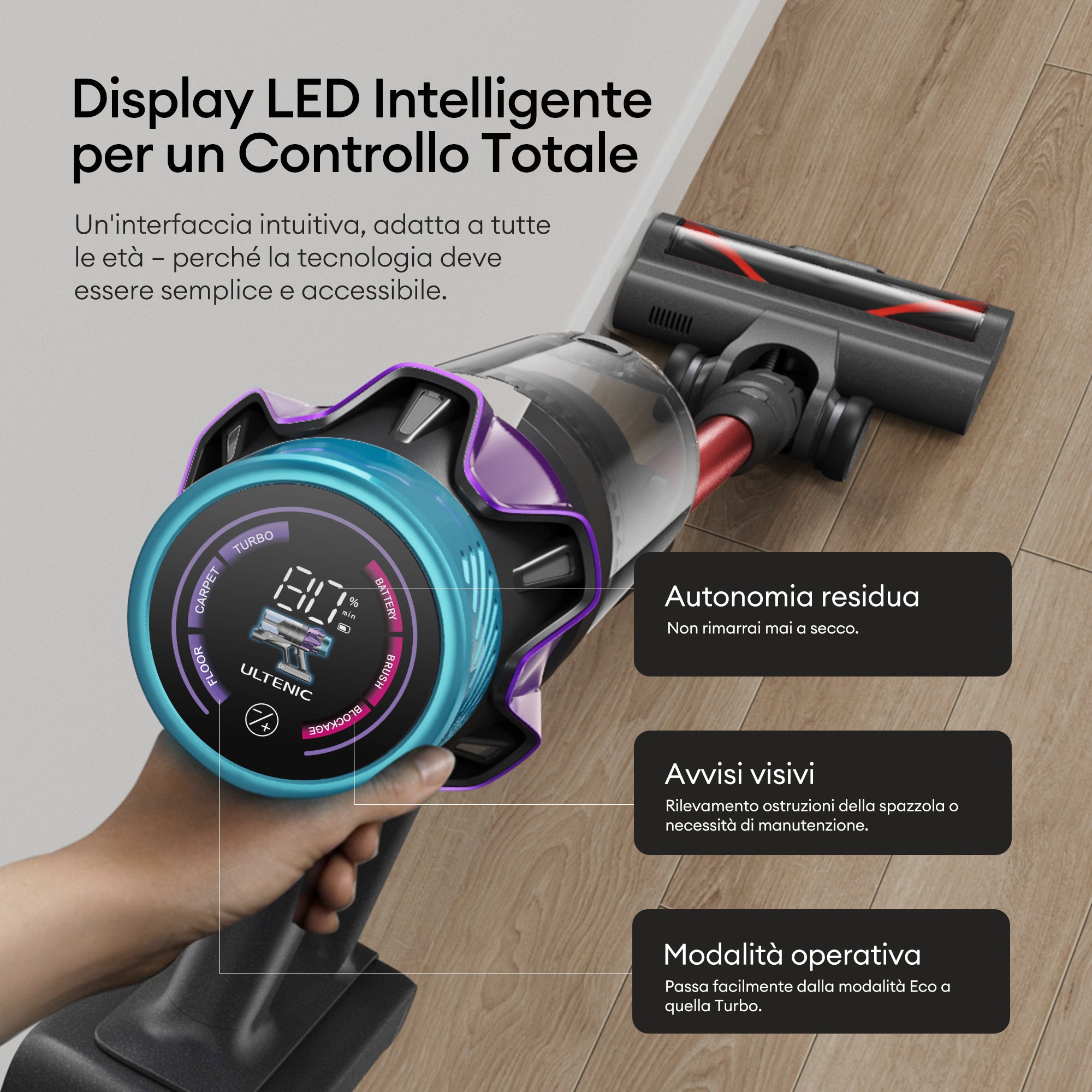 Ultenic U18 PowerPro Aspirapolvere Senza Fili