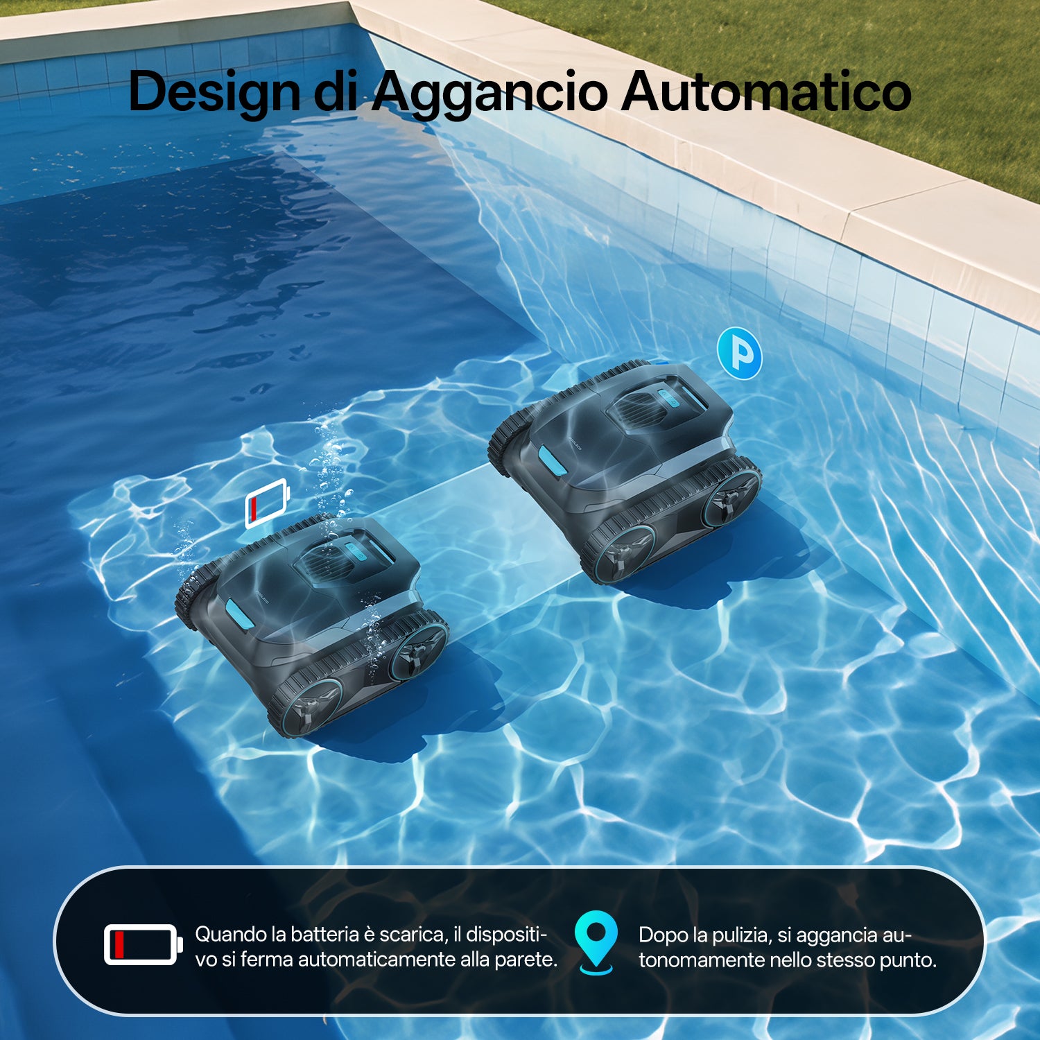 Ultenic Pooleco 30 Pulitore Robotico per Piscina Senza Fili
