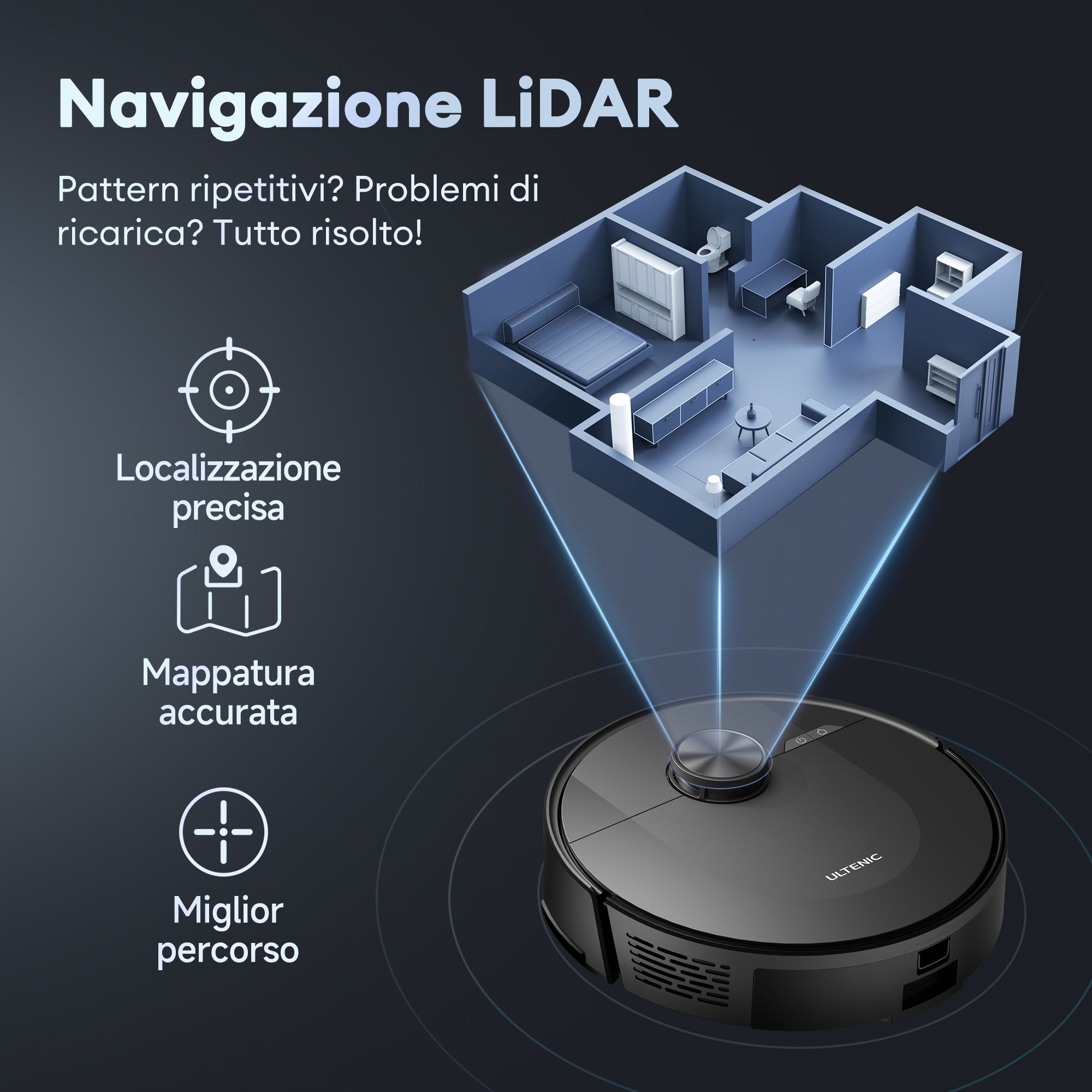 Ultenic D10 Robot Aspirapolvere Lavapavimenti