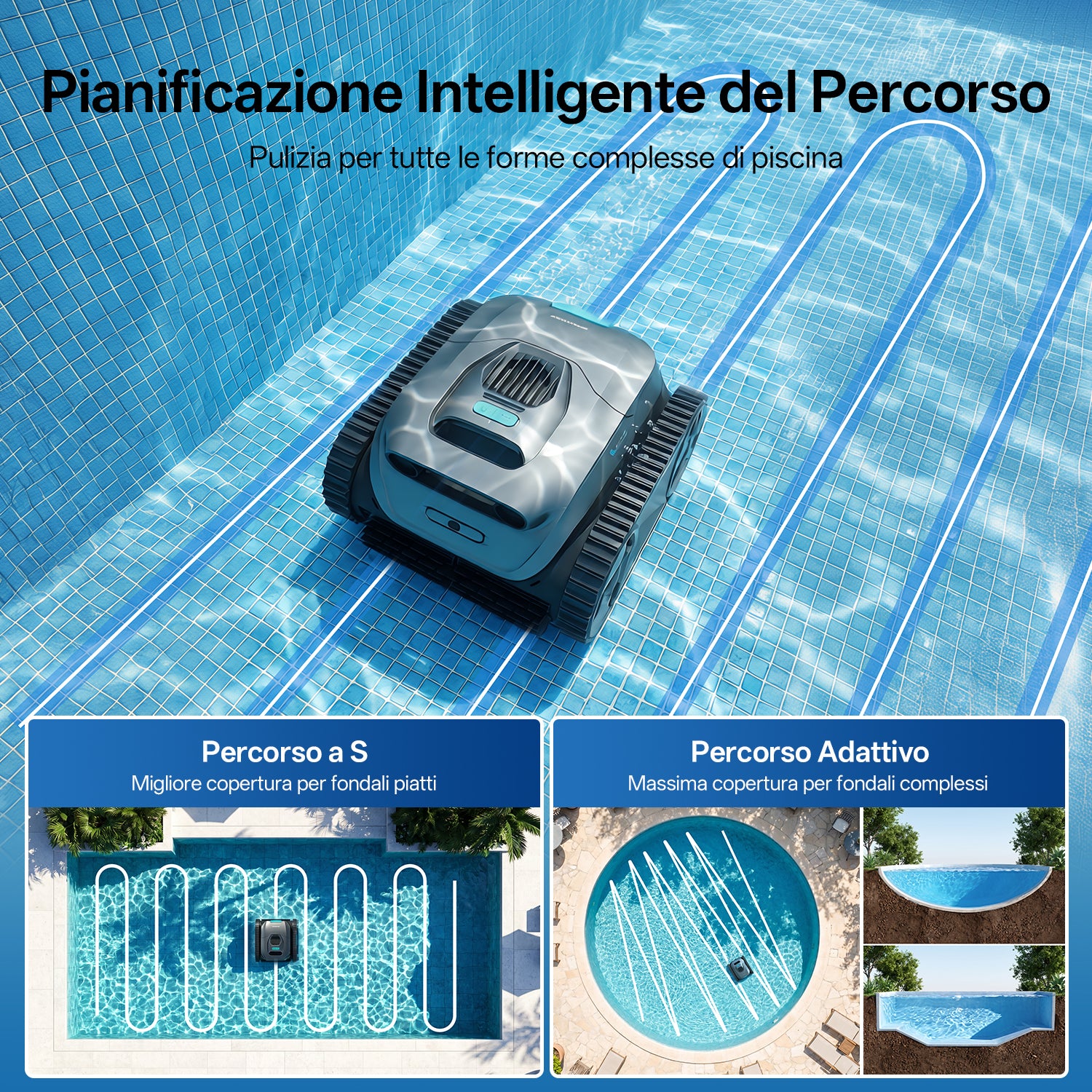 Ultenic Pooleco 30 Pulitore Robotico per Piscina Senza Fili