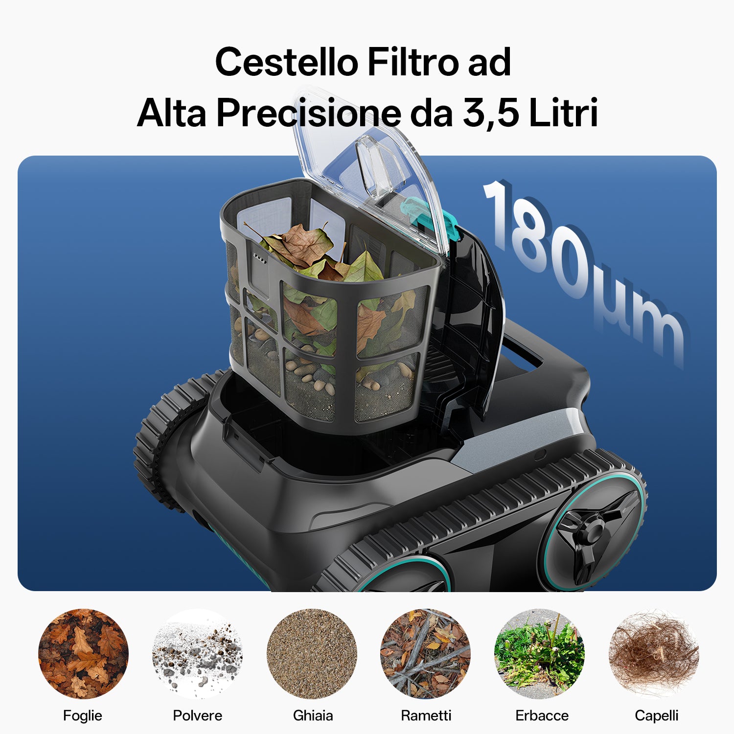 Ultenic Pooleco 30 Pulitore Robotico per Piscina Senza Fili