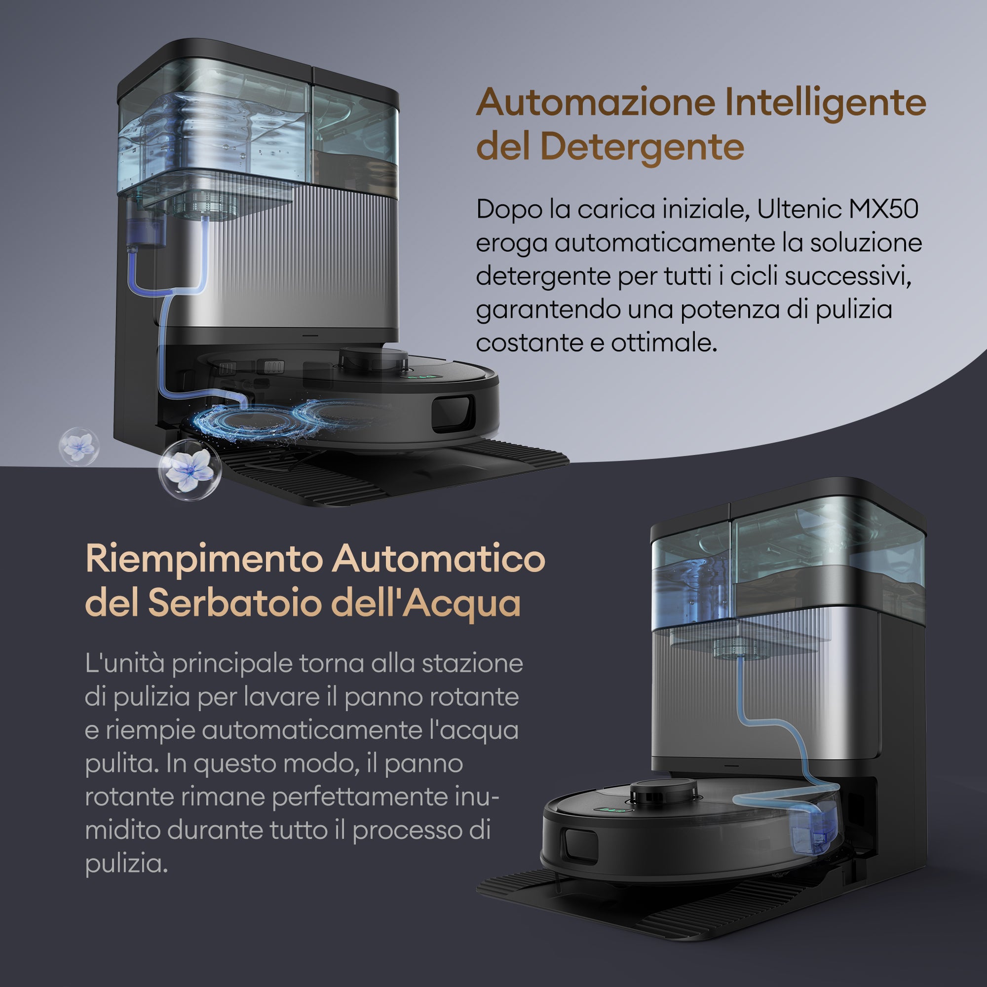 Ultenic MX50 Robot Aspirapolvere Lavapavimenti