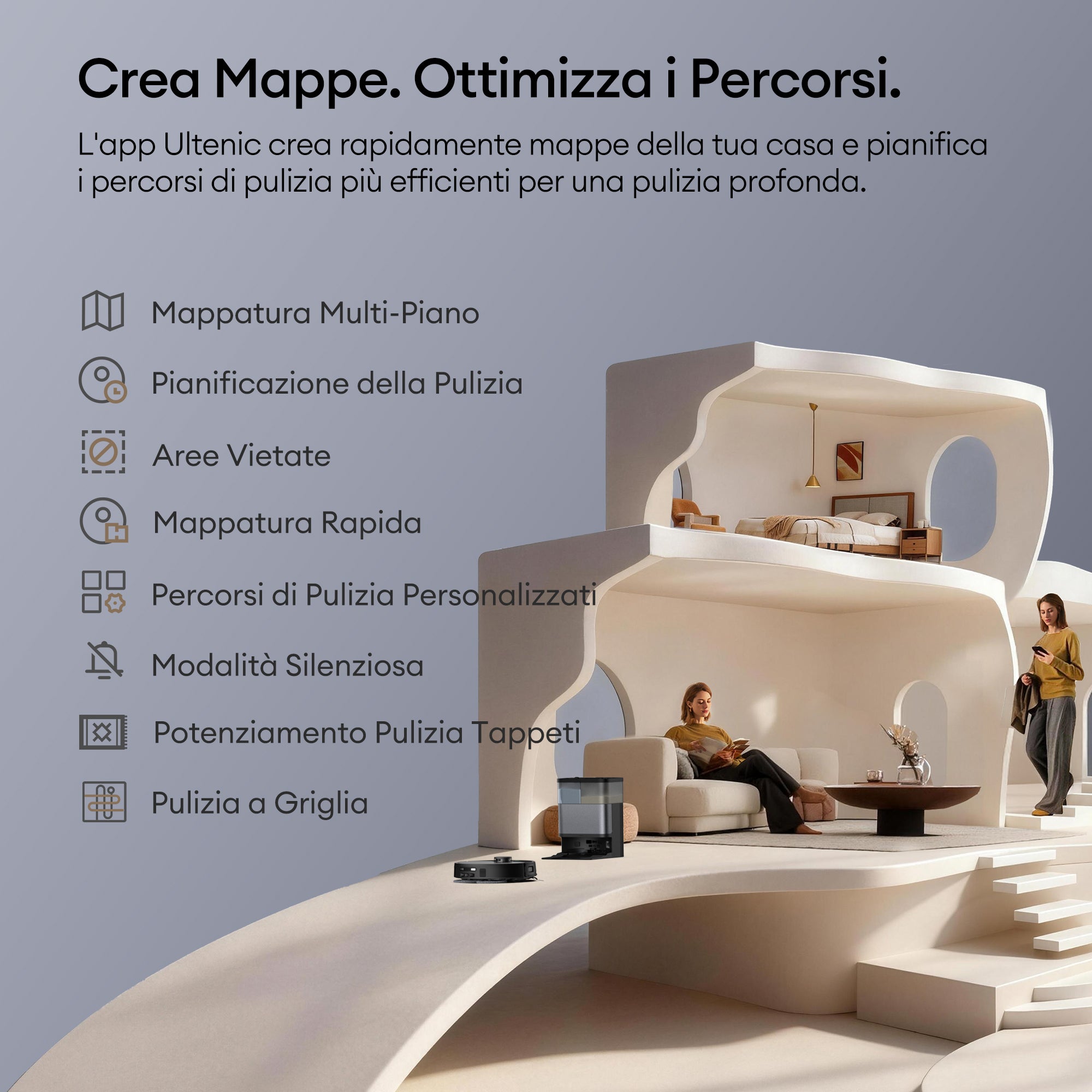 Ultenic MX50 Robot Aspirapolvere Lavapavimenti