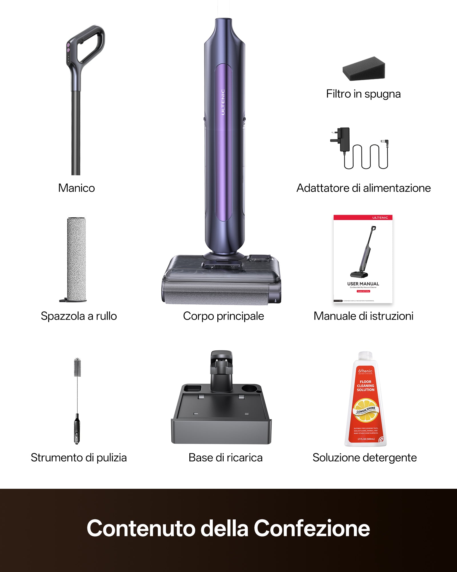 Ultenic AC1 TriFlex Lavapavimenti Senza Filo