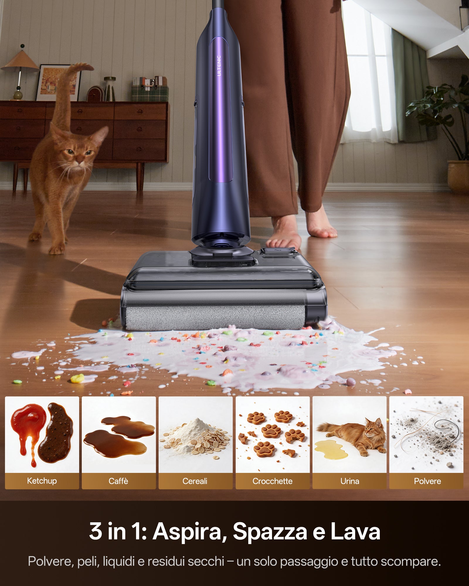 Ultenic AC1 TriFlex Lavapavimenti Senza Filo