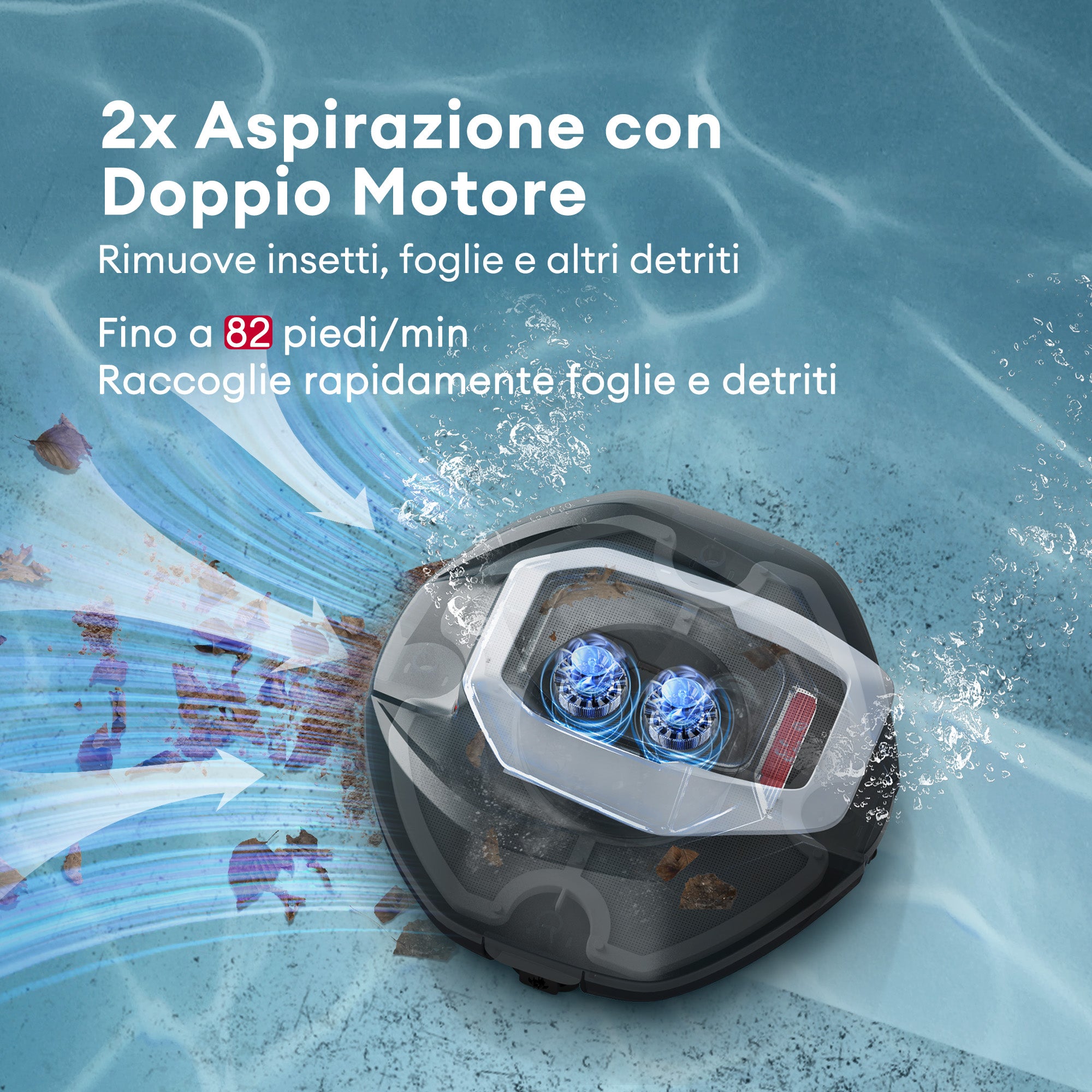 Ultenic Pooleco 10 Series Pulitore Robotico per Piscina Senza Fili