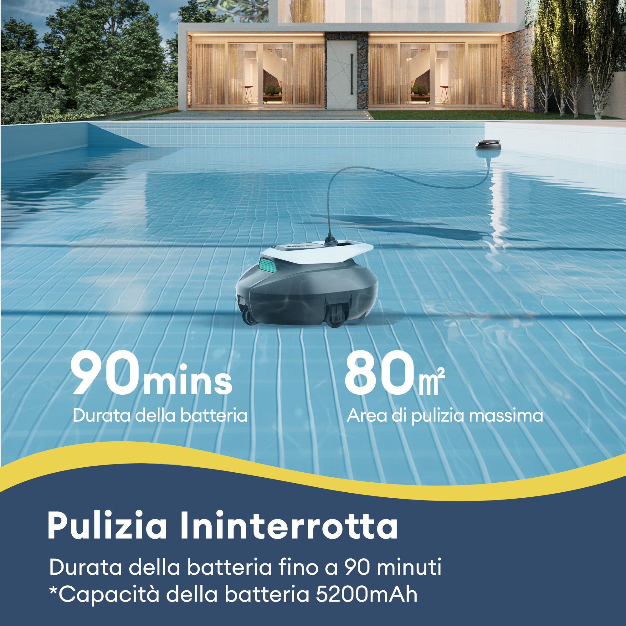 Ultenic Pooleco 10 Series Pulitore Robotico per Piscina Senza Fili