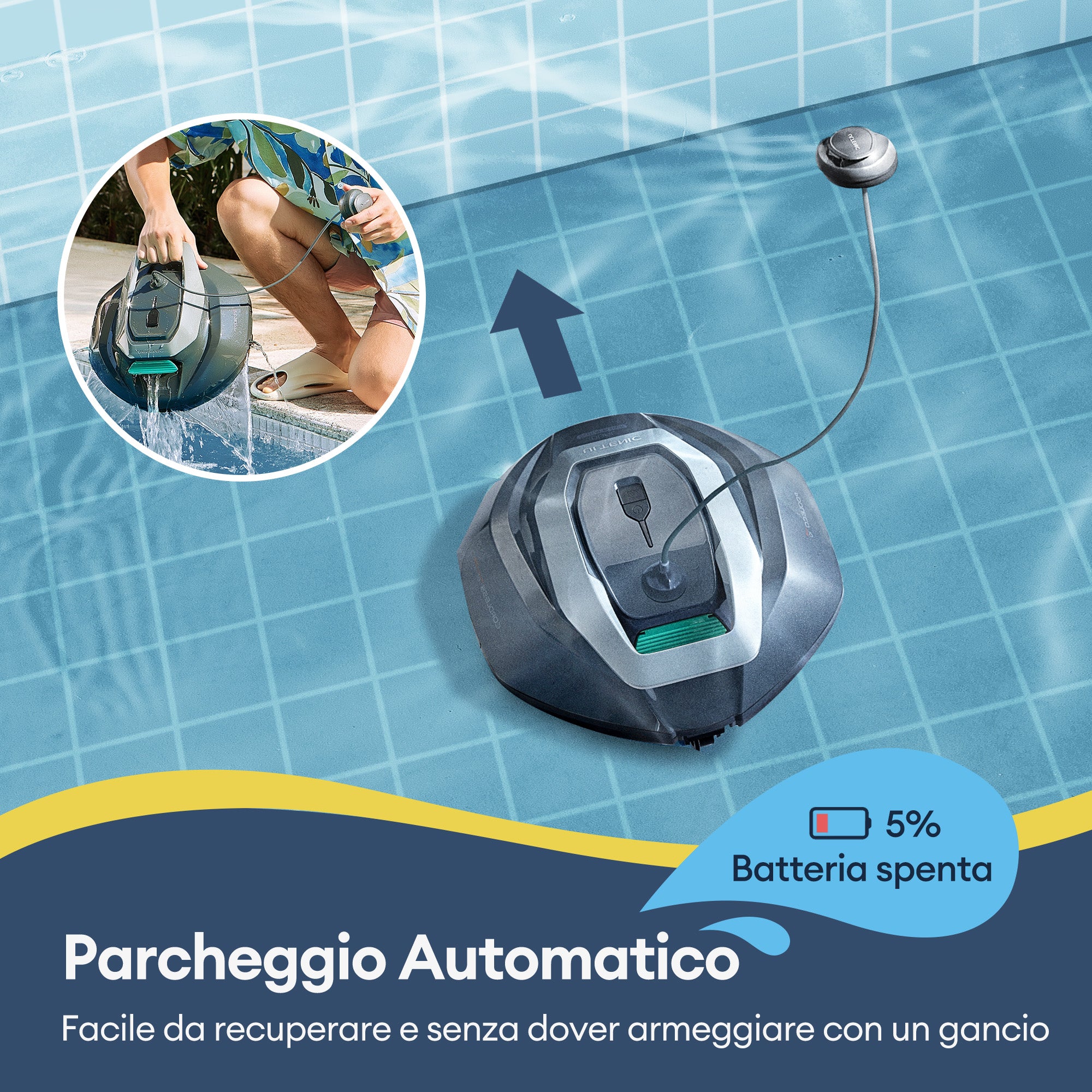 Ultenic Pooleco 10 Series Pulitore Robotico per Piscina Senza Fili