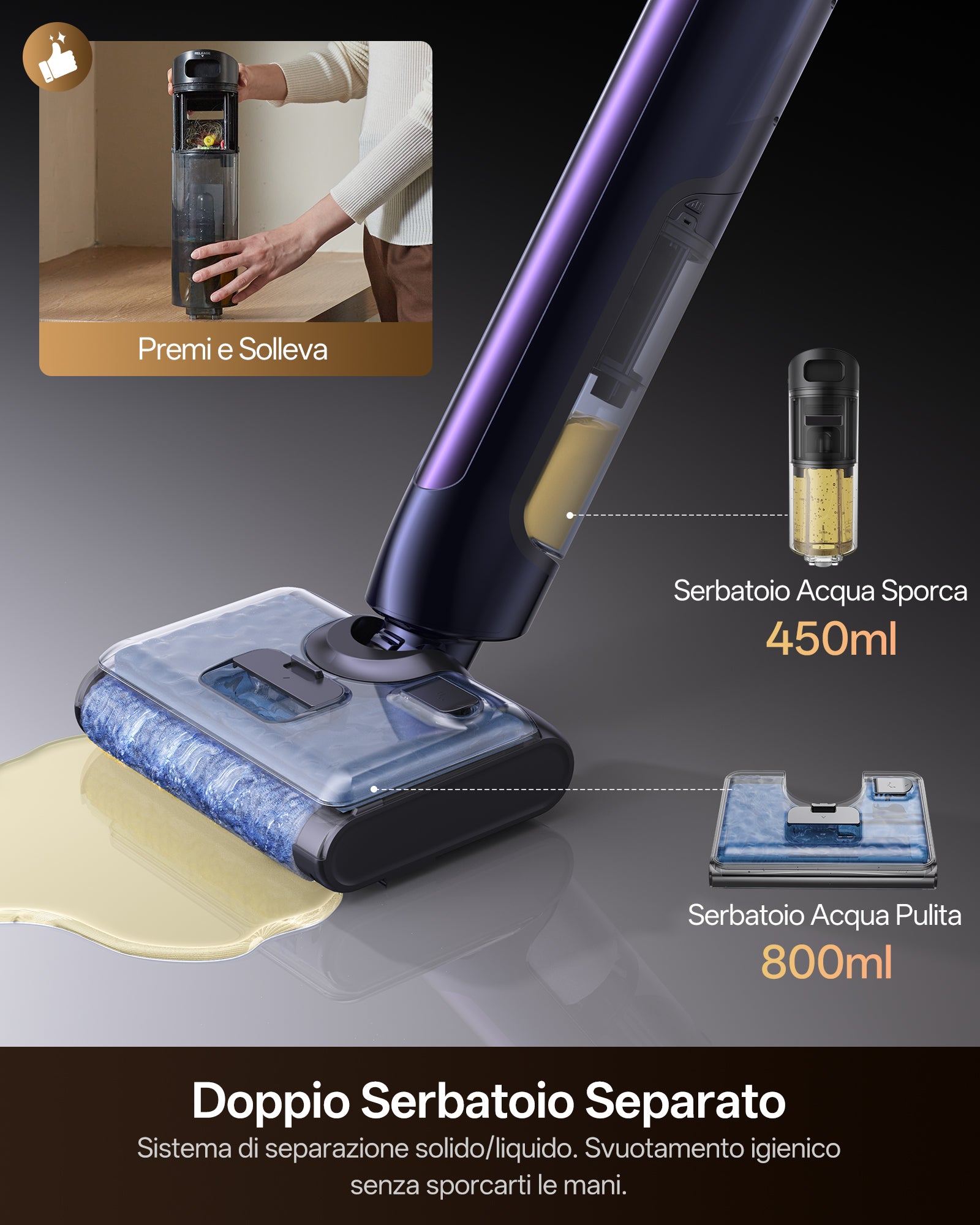 Ultenic AC1 TriFlex Lavapavimenti Senza Filo