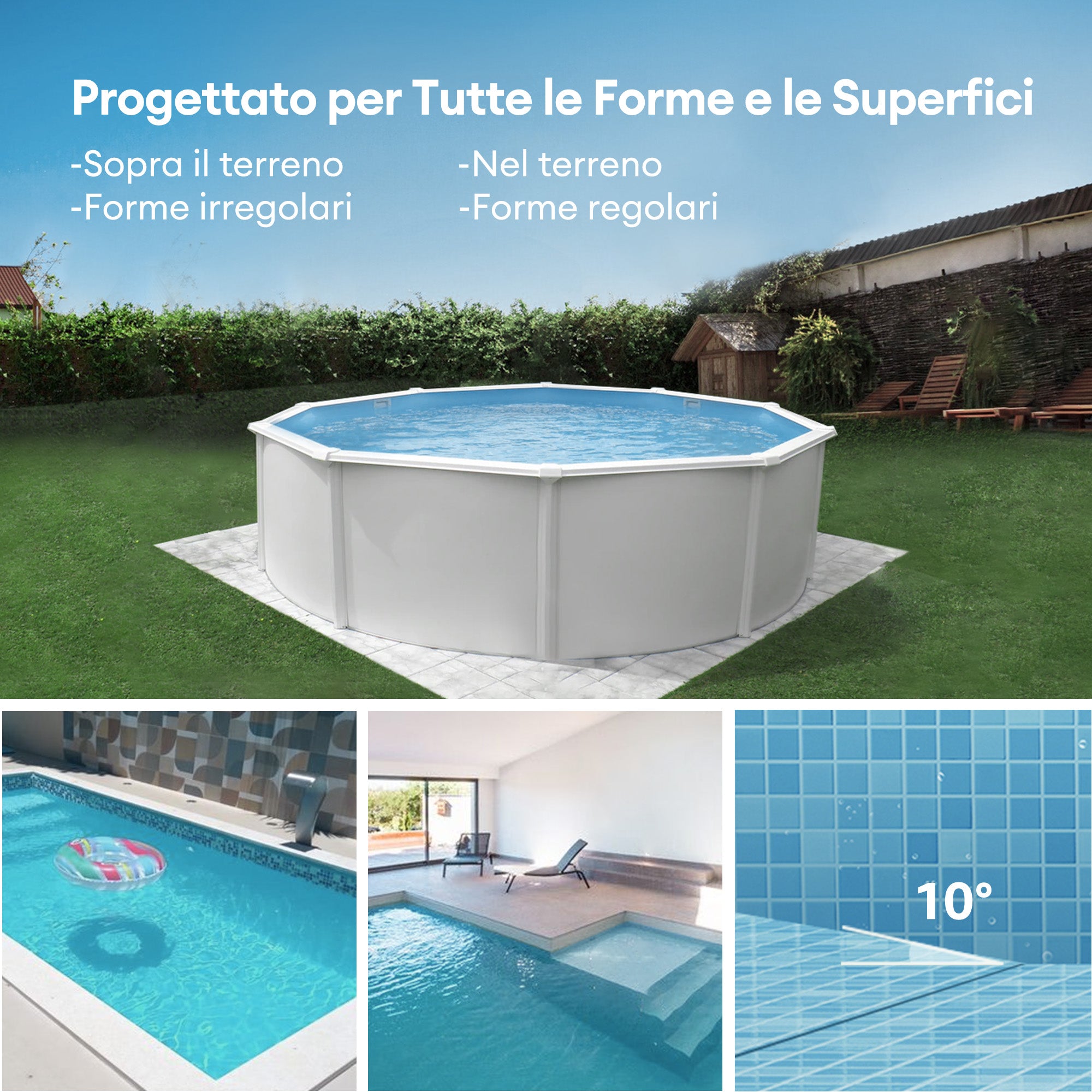 Ultenic Pooleco 10 Series Pulitore Robotico per Piscina Senza Fili